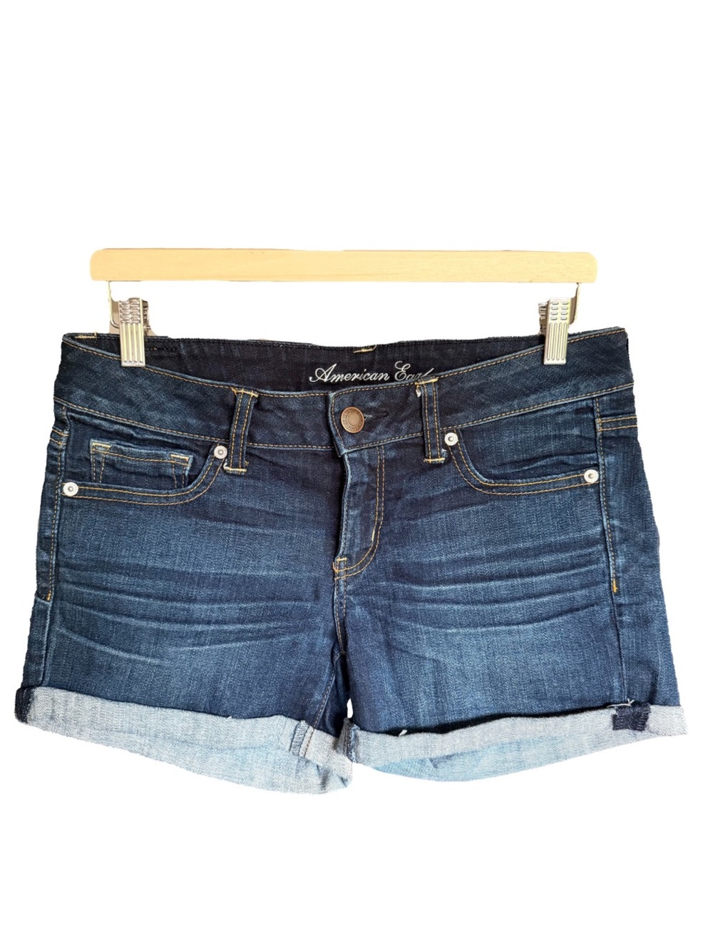 Mid-rise American Eagle Dark Blue Denim Shorts